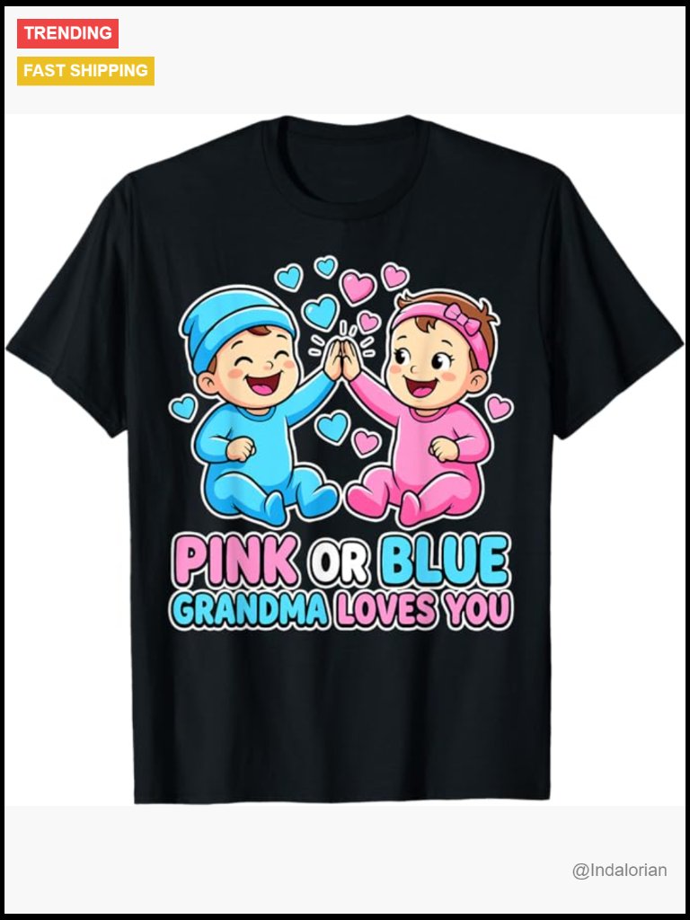 Grandma Loves You Baby Reveal T-Shirt Gender Neutral